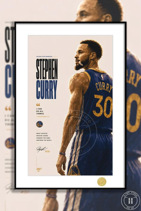 【海外代購】H2 《背影庫裏》NBA萌神金州勇士隊裝飾畫 