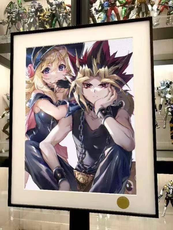 【預定】星空 遊戲與魔法少女 遊戲王黑魔導女孩三幻神武藤遊戲裝飾畫 