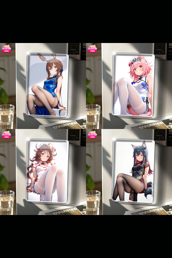 【海外代購】阿喵畫社 動漫冰箱貼第七十二旗袍明日方舟 高透亞克力磁吸冰箱貼 