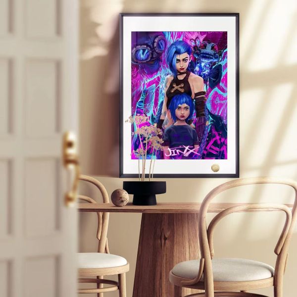 【海外代購】皇呱 《金克絲爆爆雙人照》英雄聯盟雙城之戰金克絲jinx爆爆Arcane裝飾畫 