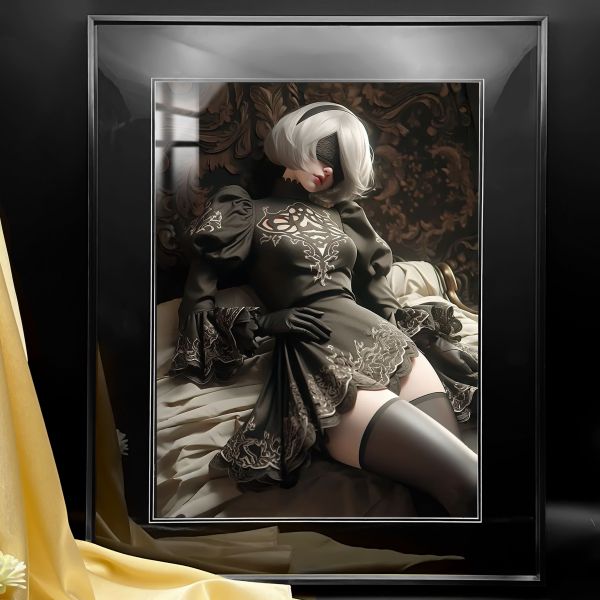 【海外代購】阿喵畫社 機械性尼爾紀元 睡美人 2b 展館級8k超清精裱畫 