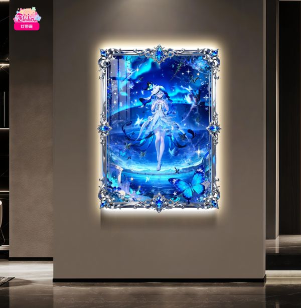 【海外代購】阿喵畫社 晚安蝴蝶 守岸人 超大常亮氛圍裝飾燈帶畫 