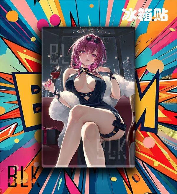【海外代購】巴洛克 《紅酒卡芙卡》星穹鐵道花火知更鳥Kafka遊戲動畫裝飾畫冰箱貼 