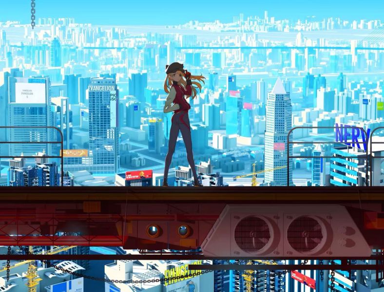 【海外代購】H2 《鳥瞰EVA》新世紀福音戰士明日香動漫二次元裝飾畫 