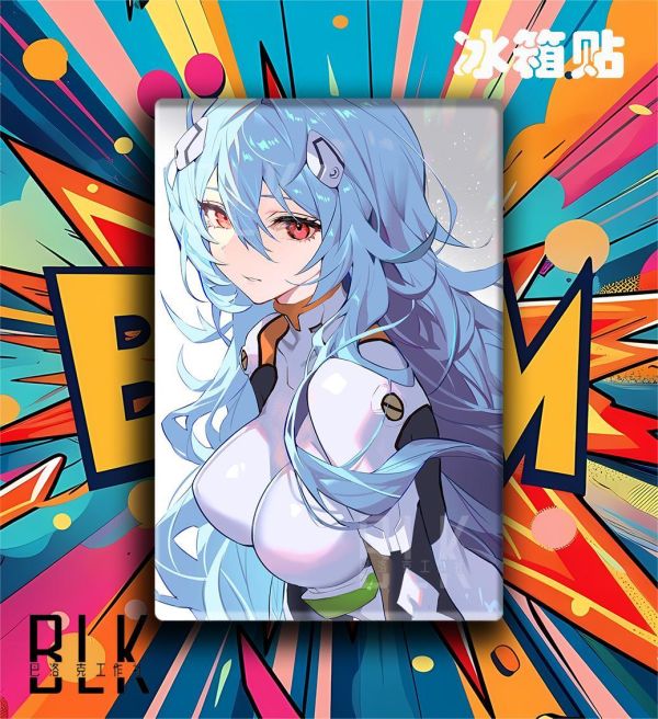 【海外代購】巴洛克 《長髮綾波麗》明日香天鷹戰士初號機eva動畫裝飾畫冰箱貼 