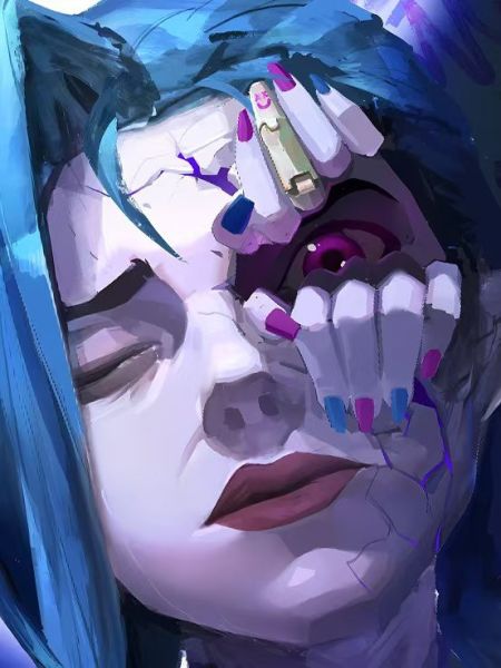 【海外代購】星空 《爆走蘿莉金克絲》雙城之戰英雄聯盟LOL 裝飾畫 