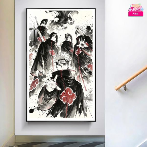 【海外代購】阿喵畫社 火影忍者-墨染 曉組織 大豎款新品12K主題超清裝飾畫 地墊 冰箱貼 