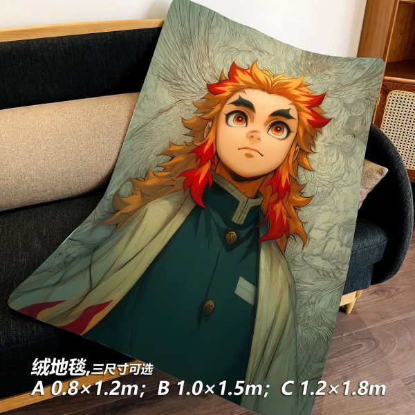 【海外代購】千鳥社《炎之少年：煉獄杏壽郎》炎柱鬼滅之刃九柱午睡毯地毯裝飾畫 午睡毯  地毯 