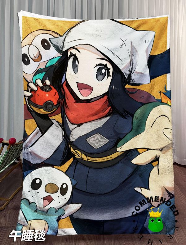 【海外代購】皇呱 《小照與寶可夢》 寶可夢傳說：阿爾宙斯小照與木木梟火球鼠水水獺週邊裝飾畫 午睡毯 地毯 