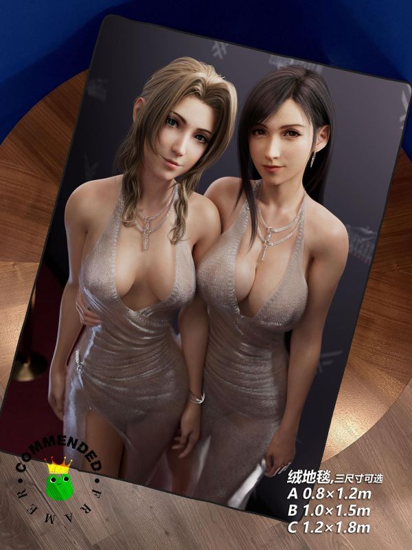 【海外代購】皇呱 《紅毯蒂法愛麗絲》 最終幻想Ⅶ紅毯女星蒂法愛麗絲同人周邊裝飾畫 午睡毯  地毯 