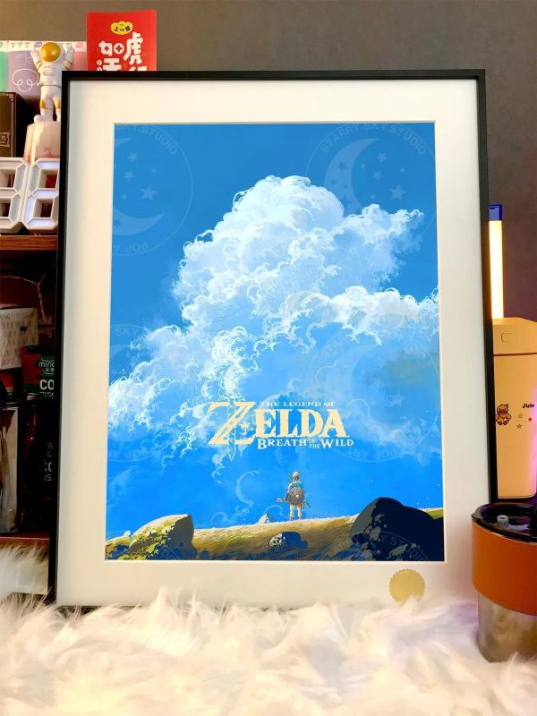 【海外代購】星空 《曠野之息》塞爾達傳說林克裝飾畫 