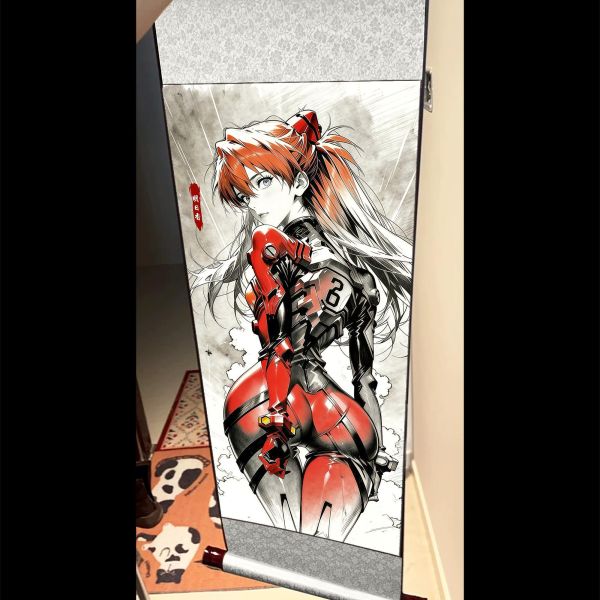 【海外代購】阿喵畫社 墨染 明日香 國風捲軸錦緞高清精裱畫 