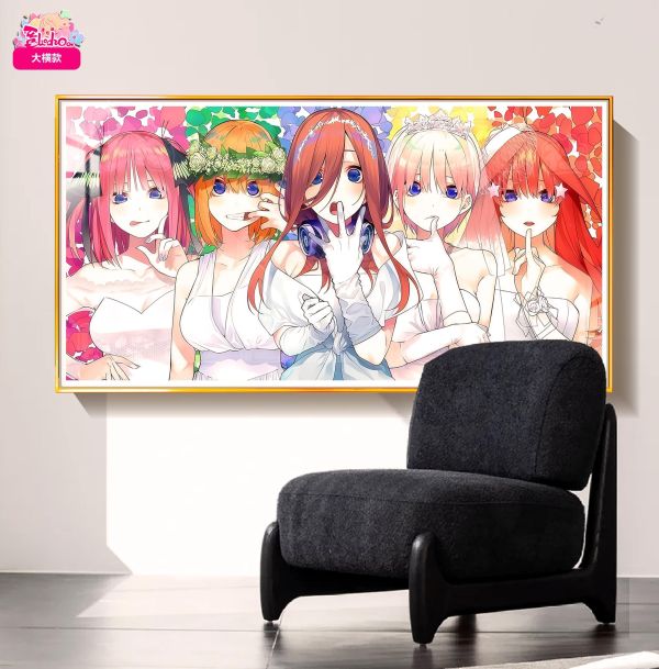 【海外代購】阿喵畫社 花嫁 五等分新娘群像大合照 12k主題超清裝飾畫 滑鼠墊 皮革桌墊 冰箱貼 