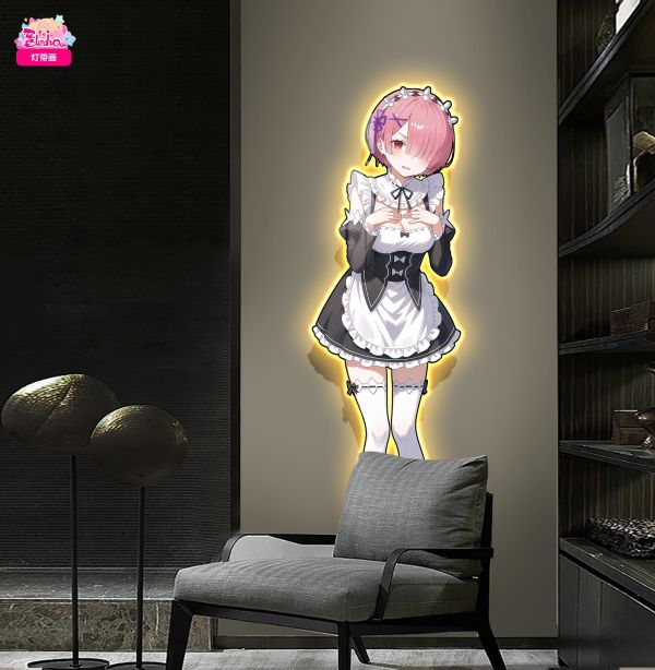 【海外代購】阿喵畫社 異世界拉姆 1比1臥室玄關超長燈帶畫 