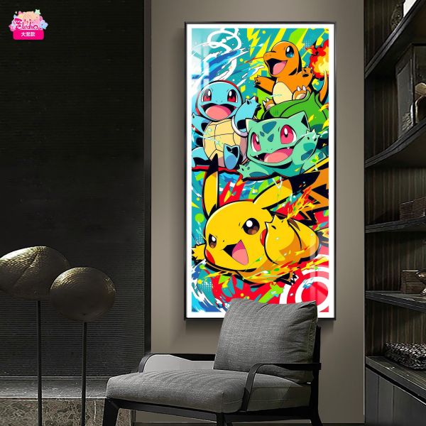【海外代購】阿喵畫社 開心暴擊 寶可夢 大豎新品8k主題高清裝飾畫 床頭地墊 冰箱貼 