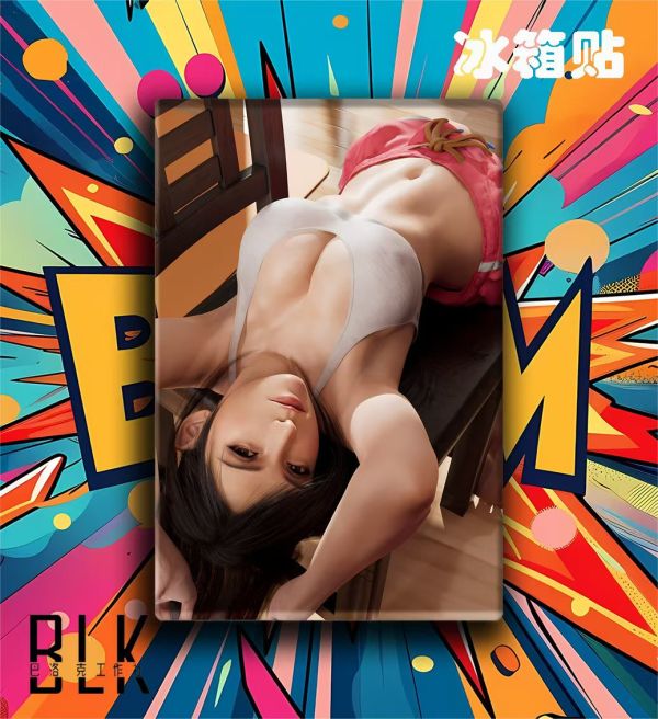【海外代購】巴洛克 運動蒂法最終幻想tifa動漫遊戲裝飾畫/冰箱貼 