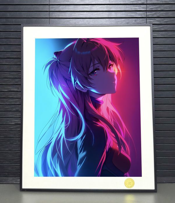 【海外代購】H2 《霓虹明日香》EVA新世紀福音戰士初號機綾波麗動漫裝飾畫 