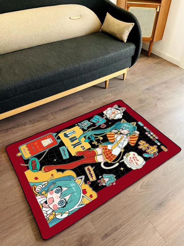 【海外代購】千鳥社 《初音×麥當勞》 初音未來麥當勞聯名Miku二次元週邊動漫掛畫臥室電競房裝飾畫 午睡毯 地毯 