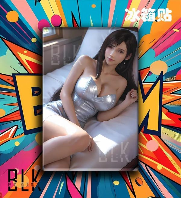 【海外代購】巴洛克 《躺姿蒂法》最終幻想tifa裝飾畫冰箱貼 