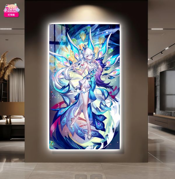 【海外代購】阿喵畫社 霓裳鐵羽 六爻皆吉 爻光 超長發光燈帶裝飾畫 地墊 