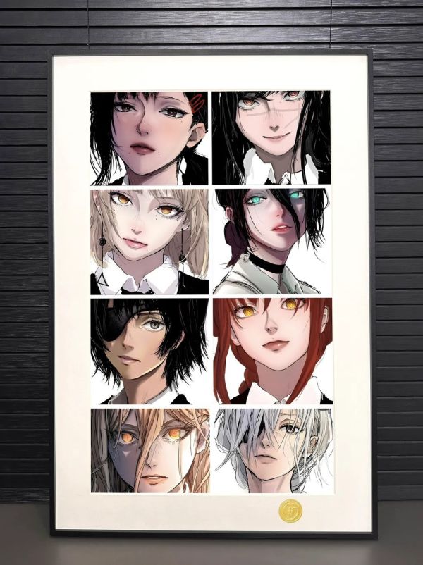 【海外代購】H2 《電鋸人女團》瑪奇瑪蕾塞帕瓦戰爭惡魔裝飾畫 