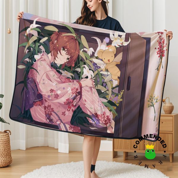 【海外代購】皇呱 《花季與服小櫻》百變小櫻魔法卡花季與服小櫻週邊裝飾畫 午睡毯 地毯 