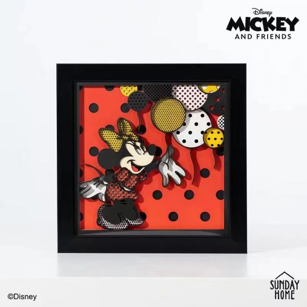 【海外代購】【22.5*22.5CM】摩登叠雕艺术系列--Mickey Mouse 摩登叠雕艺术系列--Mickey Muse 摩登叠雕艺术系列--Minnie Lost in Dots 
