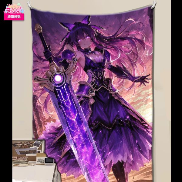 【海外代購】阿喵畫社 夜刀神十香比基尼靈裝雙聯合集 8k主題高清裝飾畫雙聯 午睡毛毯 牆面掛毯 床頭地墊 護腕滑鼠墊 冰箱貼 