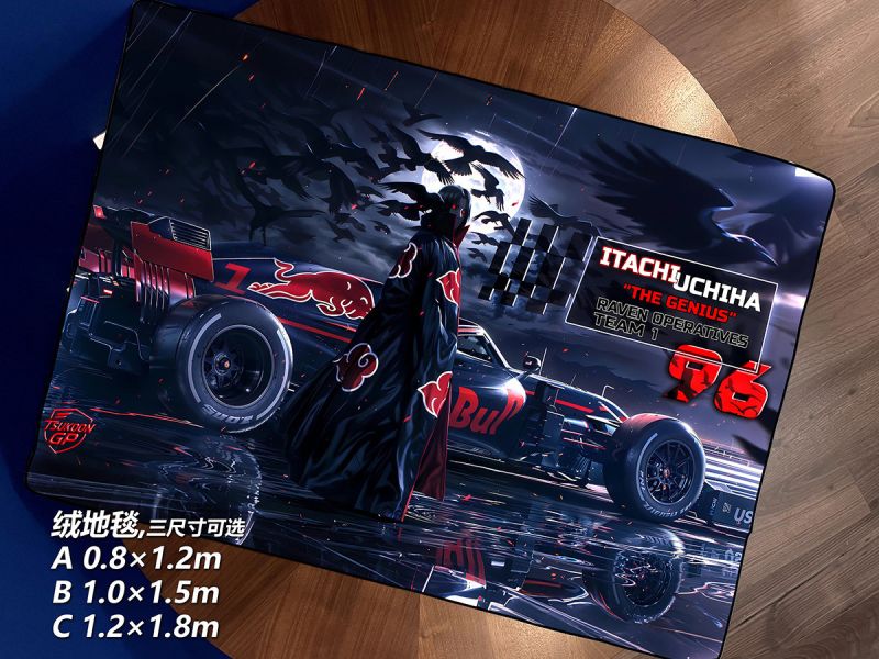 【海外代購】千鳥社 《鼬 賽車》宇智波鼬火影忍者曉組織賽車午睡毯地毯裝飾畫 