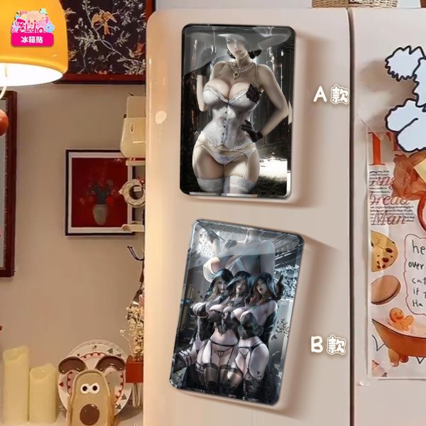 【海外代購】阿喵畫社 入睡前奏 八尺夫人與三女兒雙聯 生化危機新品8k主題高清裝飾畫 午睡毛毯 床頭地墊 冰箱貼 4公斤大護腕滑鼠墊 