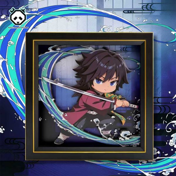 【海外代購】凹凸 Panda 鬼滅之刃無限城篇善逸炭治郎炎柱富岡義勇猗窩座手工紙藝立體掛畫擺台 A款富岡義勇 