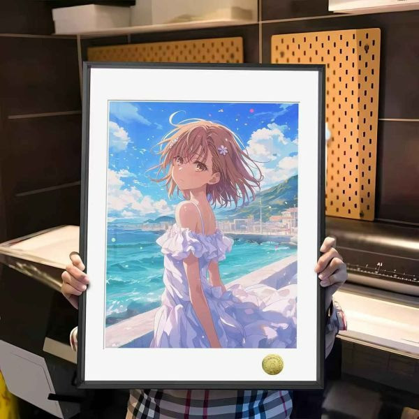 【海外代購】皇呱《海邊炮姐》科學超電磁炮海邊夏日清爽美琴醬裝飾畫 午睡毯 地毯 