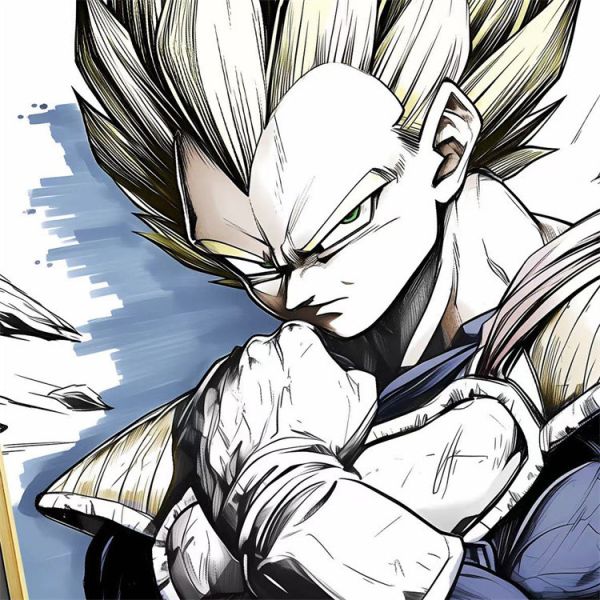 【海外代購】千鳥社 七龍珠貝吉塔鳥山明賽亞人手稿裝飾畫 