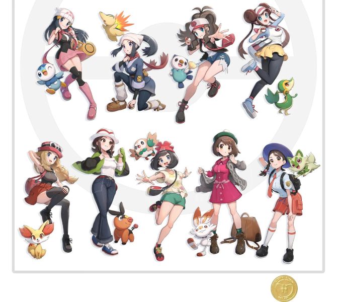 【海外代購】H2 《寶可夢遊戲歷代女主》口袋妖怪裝飾畫 