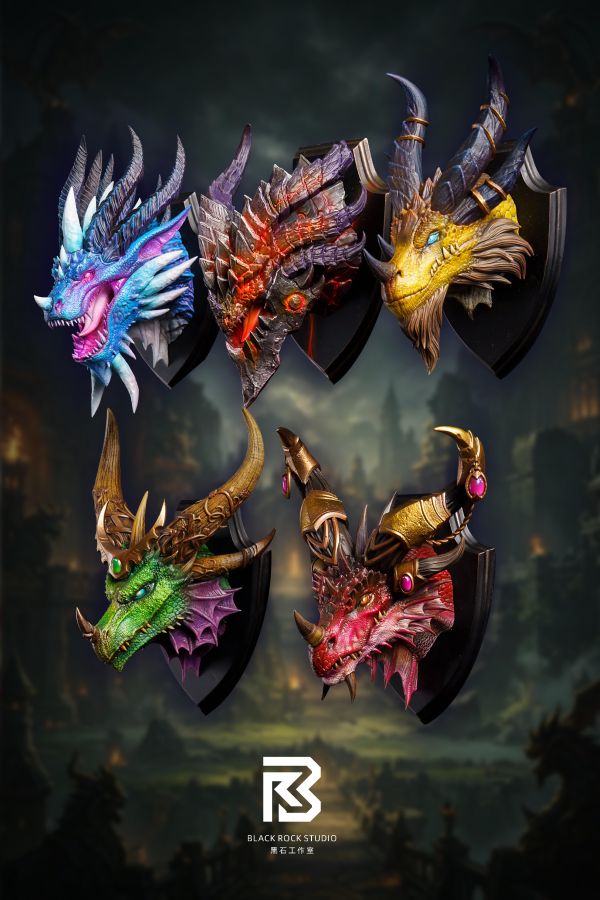 【預定】BRS 黑石 私定係列 紅龍青銅龍藍龍綠龍黑龍五色守護龍冰箱貼 