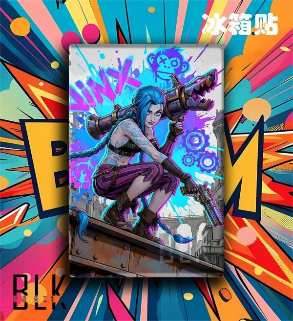 【海外代購】巴洛克《塗鴉金克斯》英雄聯盟LOL裝飾畫冰箱貼 