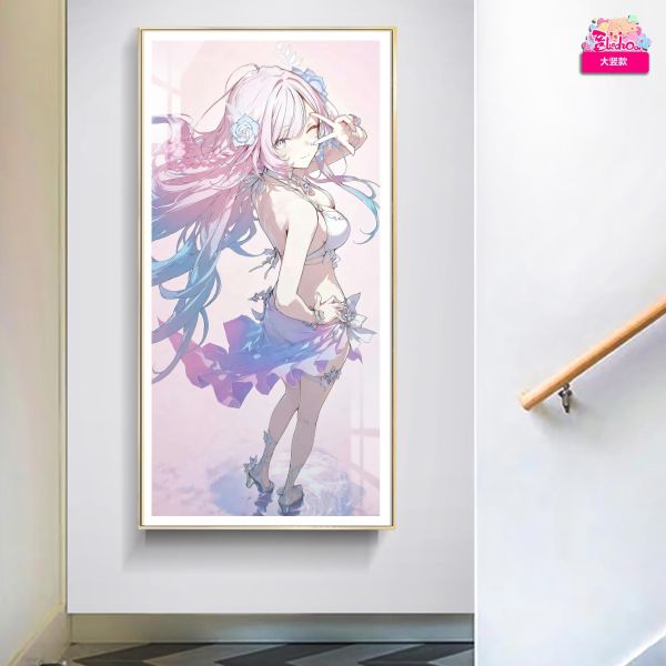 【海外代購】阿喵畫社 回眼 比耶愛莉希雅-大豎款 新品12k主題超清裝飾畫 冰箱貼 