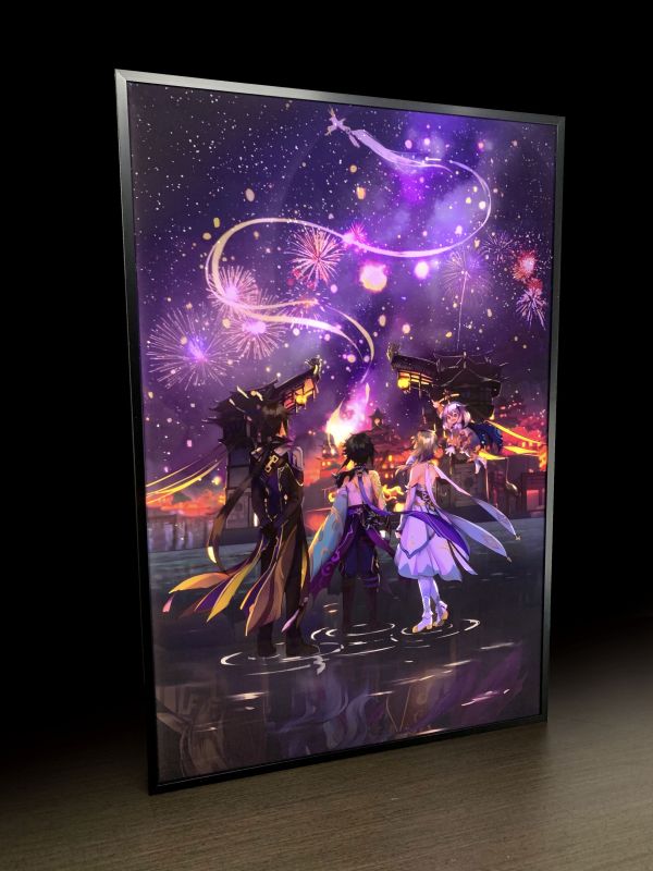 【海外代購】神秘畫廊 黑科技光導透光畫 煙火星空 
