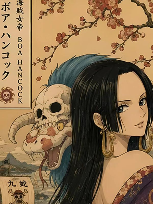 【海外代購】巴洛克《和服女帝》海賊王波雅漢庫克裝飾畫冰箱貼 