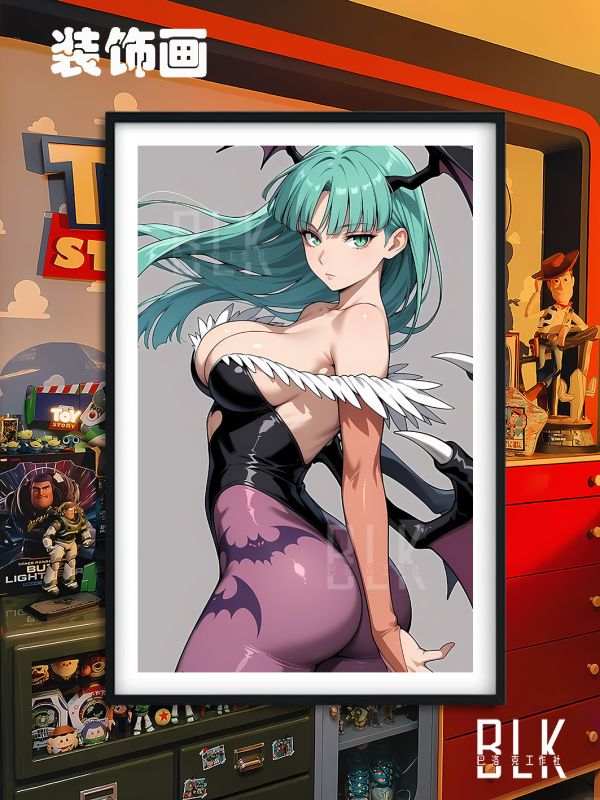 【海外代購】巴洛克 《側顏莫莉卡》惡魔戰士遊戲Morrigan莉莉絲卡普空動漫裝飾畫 