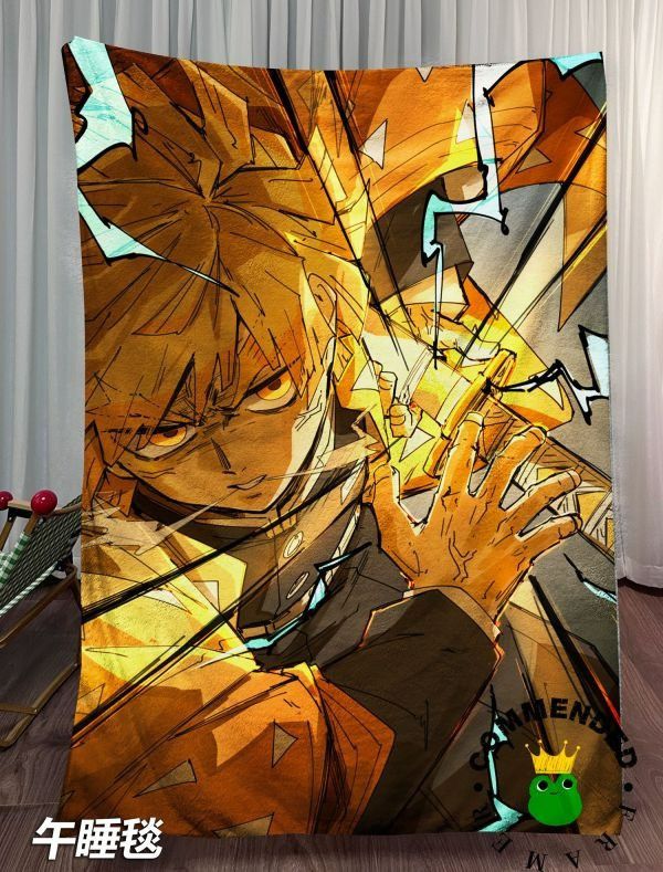 【海外代購】皇呱 《金色閃光善逸》鬼滅之刃雷之呼吸的傳人裝飾畫 午睡毯 地毯 