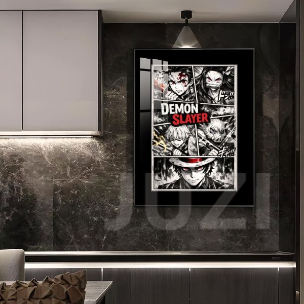 【海外代購】橘子 鬼滅之刃切片海報 黑白漫版裝飾畫 鬼滅之刃 