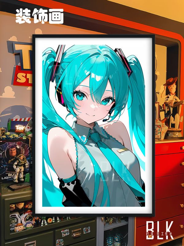 【海外代購】巴洛克 《微笑初音》未來歌姬miku公主殿下動漫裝飾畫冰箱貼 