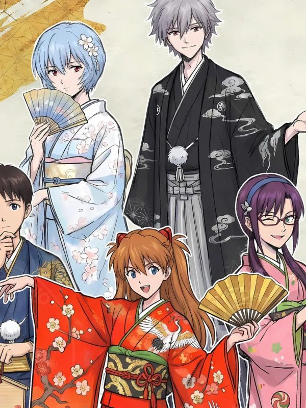 【海外代購】星空 《和服EVA》賀新年明日香綾波麗新世紀福音戰士裝飾畫 