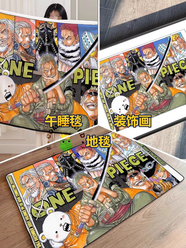 【海外代購】皇呱 海賊王三刀流劍士劍豪佐羅週邊裝飾畫 午睡毯 地毯 