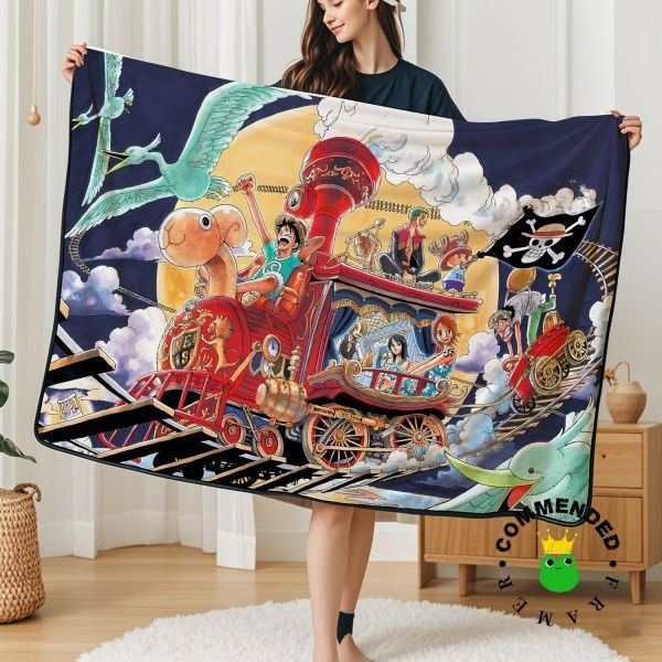 【海外代購】皇呱 《草帽大船團》海賊王找到傳說中的大祕寶裝飾畫 午睡毯 地毯 