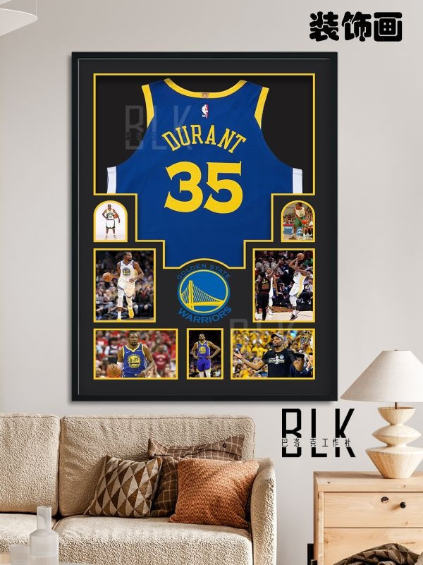 【海外代購】巴洛克 杜蘭特NBA球衣畫系列金州勇士死神Durant藝術裝飾畫 