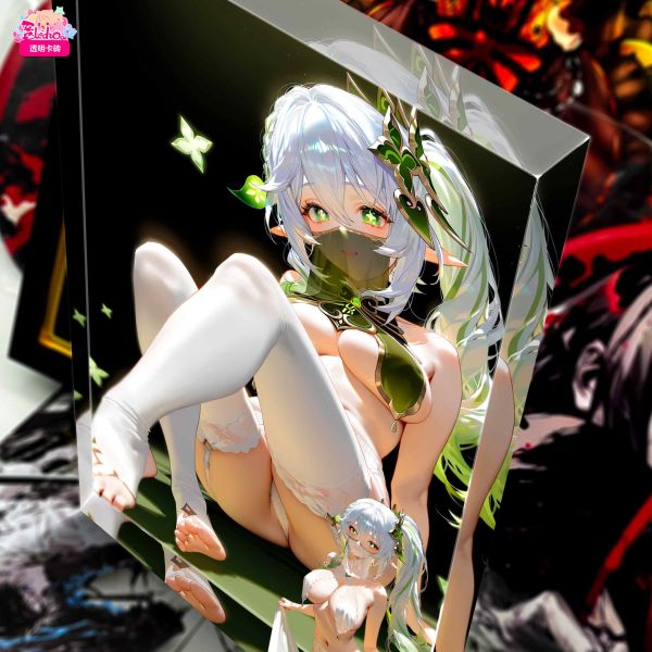 【海外代購】阿喵畫社 白絲 成年草神 大號3D高透壓克力卡磚 午睡毛毯 護腕滑鼠墊 冰箱貼 