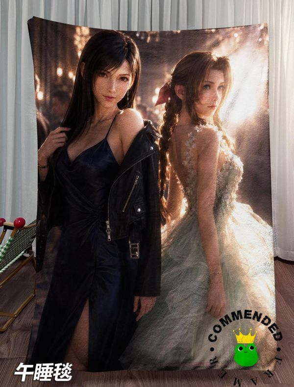 【海外代購】皇呱 《宴會廳兩位星光》 FF7蒂法愛麗絲兩位星光同人周邊裝飾畫 午睡毯 地毯 