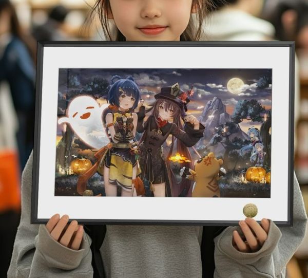 【海外代購】皇呱 《萬聖節搗蛋胡桃》原神嚇哭香菱裝飾畫